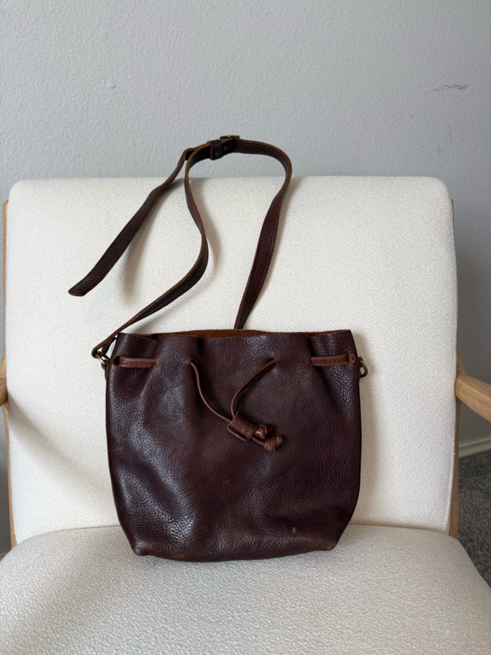 Brown Portland Leather Bucket Bag